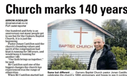 Reflections on perpetuating Oamaru Baptist Church’s founding anniversary celebrations Image